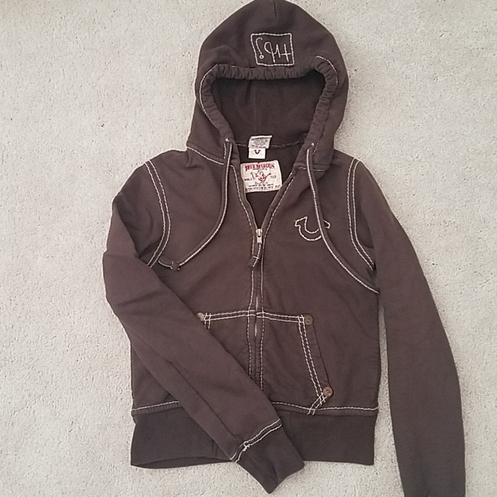 Brown True Religion size small hoodie
